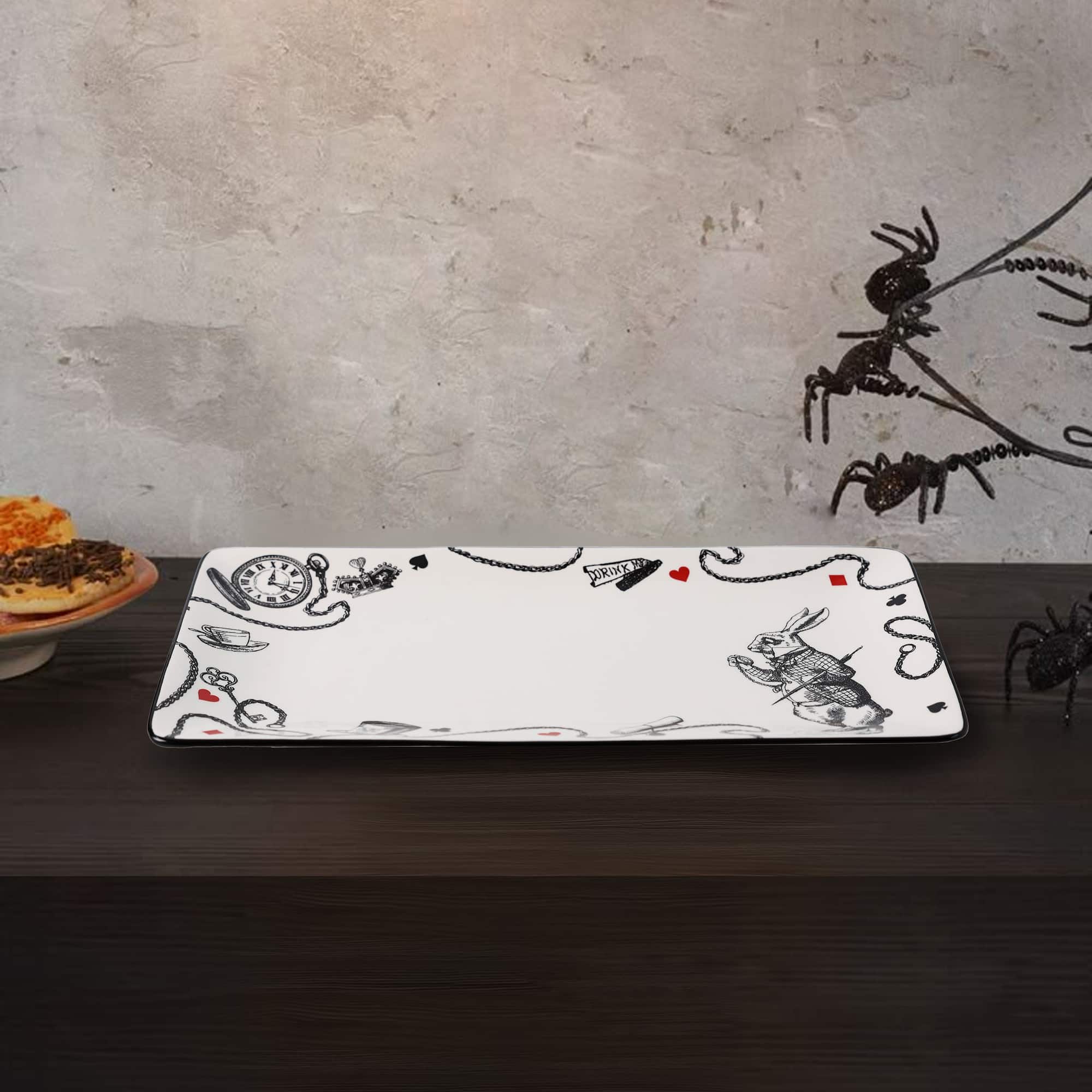 14" White Rabbit Ceramic Serving Dish by Ashland®